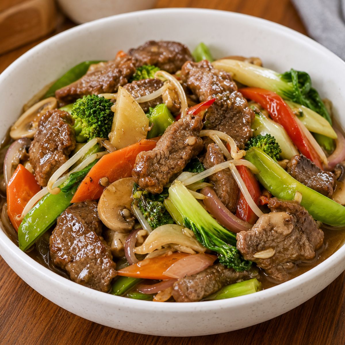 Beef chop suey bowl