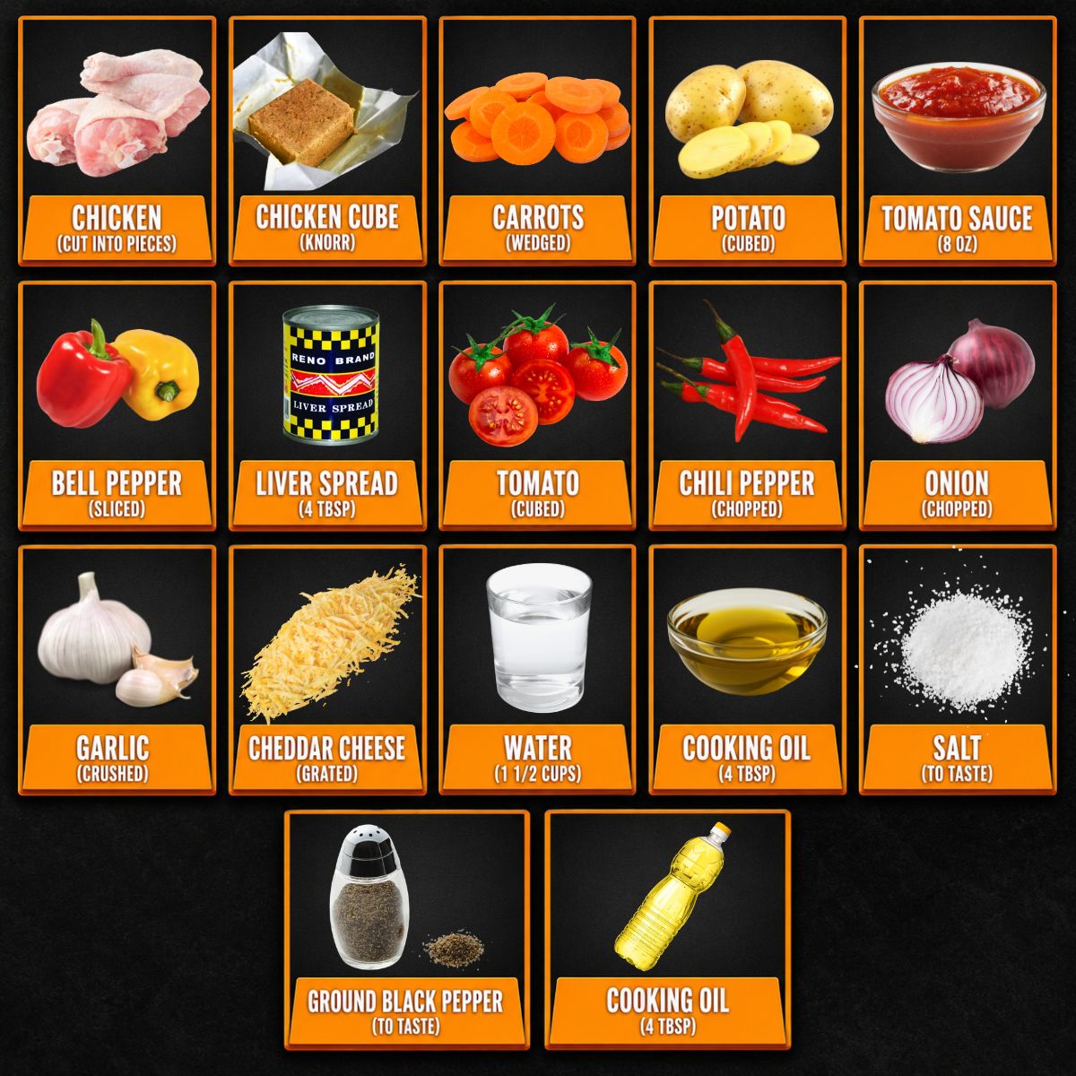 chicken caldereta ingredients