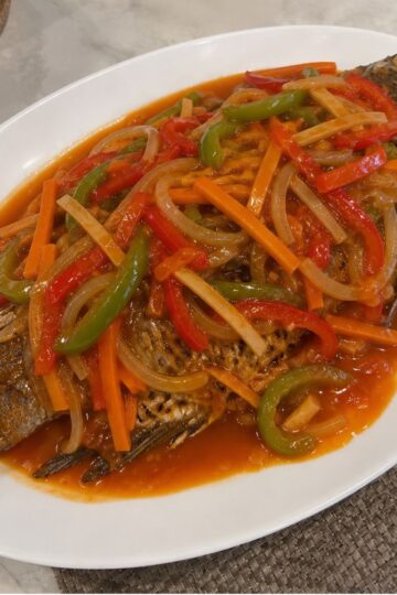 fish escabeche plate