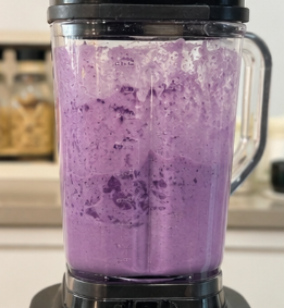 Add the cooked mashed ube, coconut milk, and evaporated milk to a blender. Blend until smooth. If you do not have a blender, place everything directly in the pan and mash or mix well.