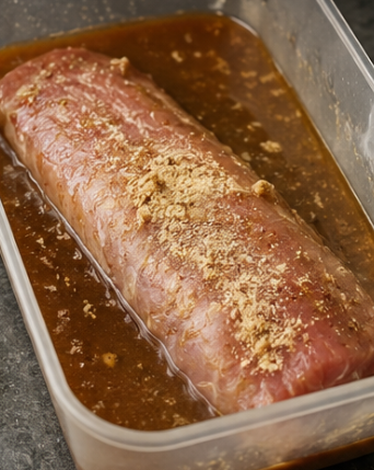 Place the pork in an airtight container and refrigerate for at least 4 hours, preferably overnight.