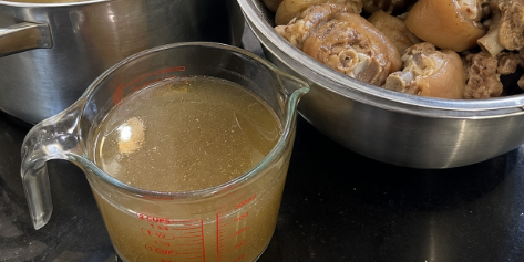 Remove the tender meat from the pot and set it aside. Save about 2 cups of the cooking broth for the sauce.
