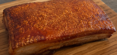 Let the lechon rest for about 10 minutes before slicing. Chop into serving pieces and enjoy while the skin is still wonderfully crunchy.