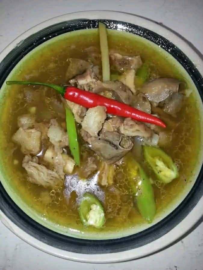 Simmer for another 2 minutes, then turn off the heat. Ladle the papaitan into bowls and serve piping hot.